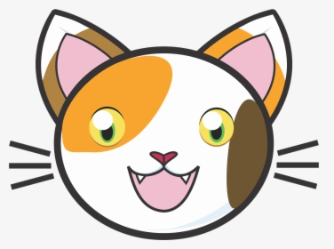Calico Cat 1732371 - Cute Cartoon Cat Face, HD Png Download, Transparent PNG