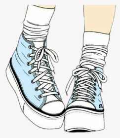 #tenis # Zapatos #pies #tennis #hipster #just #tumblr - Pies Con Tenis Dibujo, HD Png Download, Transparent PNG