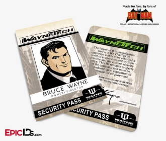 Batman Classic Comic Waynetech Cosplay Id Badge - Paper, HD Png Download, Transparent PNG
