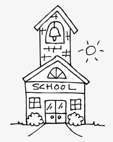 Schoolhouse Black And White Clipart, HD Png Download, Transparent PNG