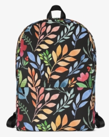 Watercolor Floral Print Backpack - Backpack, HD Png Download, Transparent PNG