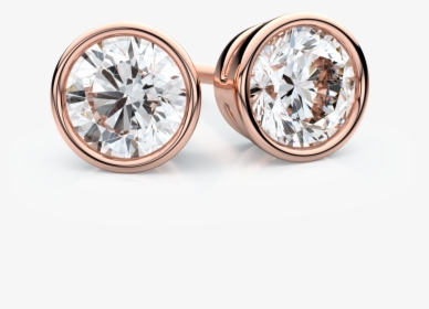 Earrings - Fine Bezel Set Diamond Earrings, HD Png Download, Transparent PNG
