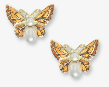 Nicole Barr Designs 18 Karat Gold Butterfly Stud Earrings-orange - Earrings, HD Png Download, Transparent PNG