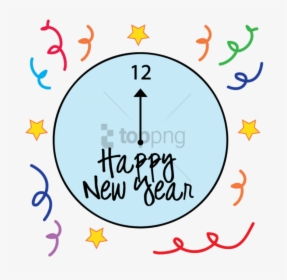 New Years Eve Clock Clipart - New Years Day Clipart, HD Png Download, Transparent PNG