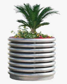 Circular Shaped Flowerpiece Made Of Iron For Urban - Flowerpot, HD Png Download, Transparent PNG