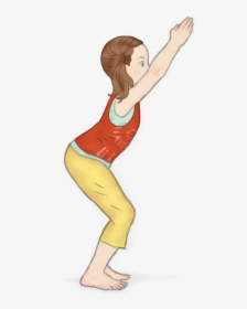 Calm Down Poses For - Chair Pose Yoga Cartoon, HD Png Download, Transparent PNG