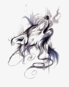 Gray Tattoo Flash Wolf Ink Drawing Clipart - Wolf Ink Tattoo, HD Png Download, Transparent PNG