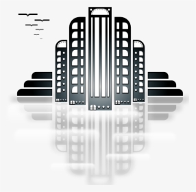 City Svg Clip Arts - Art Deco Building Outline, HD Png Download, Transparent PNG