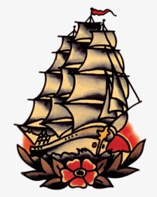 Latest Sailor Jerry Pin Up Tattoo Flash Photo - Traditional Sailor Jerry Ship Tattoo, HD Png Download, Transparent PNG