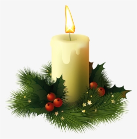Christmas Candles Decorations Png, Transparent Png, Transparent PNG