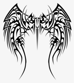 Art,symmetry,monochrome Photography - Tribal Wings Tattoo Designs, HD Png Download, Transparent PNG