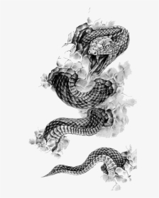 Rattlesnake Tattoo Flash Black And Gray - Snake Tattoo Line Art, HD Png Download, Transparent PNG