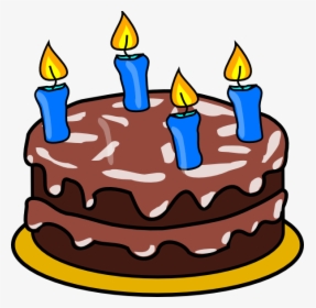 Birthday Cake Four Candles Svg Clip Arts - Chocolate Birthday Cake Clipart, HD Png Download, Transparent PNG