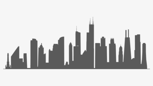 Chicago Skyline Black And White Outline, HD Png Download, Transparent PNG