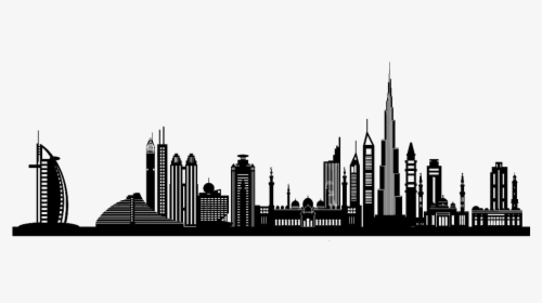Dubai Silhouette Clip Art City Building - Dubai Building Vector Png, Transparent Png, Transparent PNG