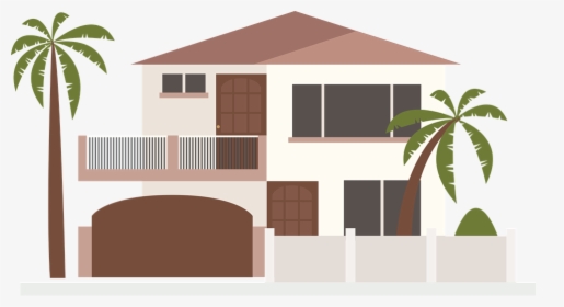 Home Image Png - House With Palm Tree Clipart, Transparent Png, Transparent PNG