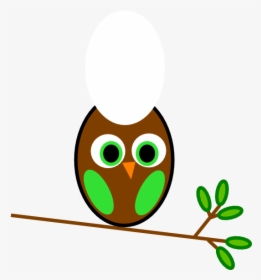 Brown Green Owl Svg Clip Arts - Owls On A Branch Cartoon, HD Png Download, Transparent PNG