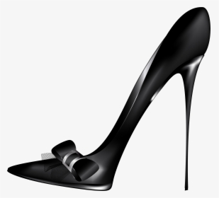 Black High Heels With Bow Png Clip Art - Black High Heel Png, Transparent Png, Transparent PNG