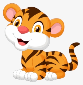 Transparent Cartoon Animal Png - Cute Tiger Cartoon Drawing, Png Download, Transparent PNG