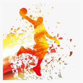 Player Nba Basketball Silhouette Download Hq Png Clipart - Basketball Background Images Png, Transparent Png, Transparent PNG