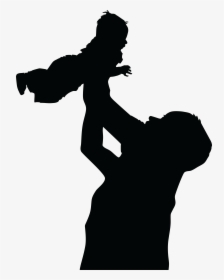 Father Son Daughter Clip Art - Silhouette Father And Son, HD Png Download, Transparent PNG