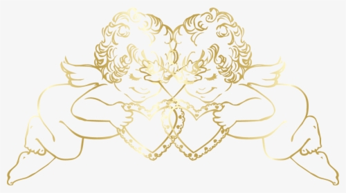 Angel Clipart Decorative - Gold Angels Png, Transparent Png, Transparent PNG