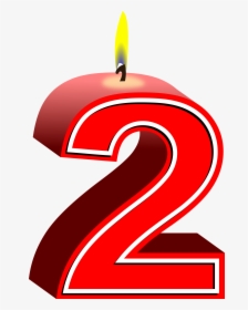 Number 2 Candle Png Transparent Png , Png Download - Birthday Transparent 2 Png, Png Download, Transparent PNG