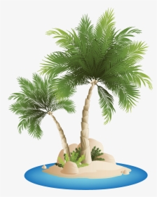 Islands Beach Clip Art - Beach Coconut Tree Png, Transparent Png, Transparent PNG