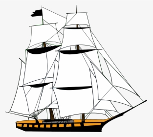 Sailing Ship White Clip Arts - Ship Clipart Transparent Background, HD Png Download, Transparent PNG