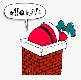 Santa Claus Stuck In Chimney, HD Png Download, Transparent PNG