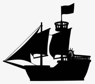 Clipart - - Pirate Ship Silhouette Png, Transparent Png, Transparent PNG