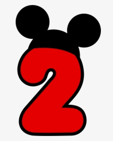 Number 2 Clipart 2nd Birthday Boy - Número 2 Mickey Mouse, HD Png Download, Transparent PNG