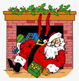 Santa In Chimney Clipart, HD Png Download, Transparent PNG
