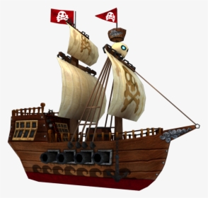 Clip Art Low Poly Cartoonish By - Transparent Pirate Ships Png, Png Download, Transparent PNG