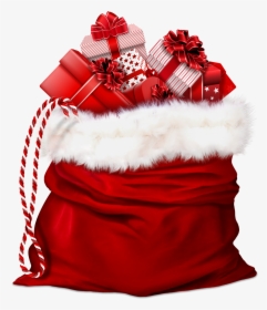 Santa Claus, Gifts, Red, Bag, Christmas Present - Santa Toy Bag Png, Transparent Png, Transparent PNG