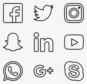 Social Network Png Clipart - Social Media Logos Png White, Transparent Png, Transparent PNG