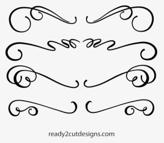 Clip Art Scrolls Calligraphic Ready Cut - Calligraphy, HD Png Download, Transparent PNG