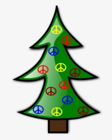 Tree Christmas Xmas Peace Symbol Sign 111px - Plain Christmas Tree Clipart, HD Png Download, Transparent PNG