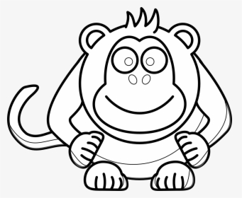 Transparent Pig Face Png - Chimpanzees Cartoon Black And White, Png Download, Transparent PNG
