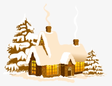 Village Ornament Christmas Eve Free Hq Image Clipart - Santa Claus Drawing With House Easy, HD Png Download, Transparent PNG