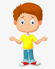 Transparent Confused Child Clipart - Confused Kid Cartoon, HD Png Download, Transparent PNG