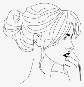Black And White Cartoon Face Clip Art - Side Face Drawing Cartoon, HD Png Download, Transparent PNG