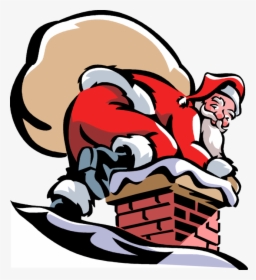 Vector Illustration Of Santa Claus Goes Down Chimney, HD Png Download, Transparent PNG