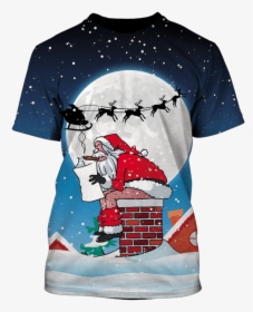 3d Santa Claus Sitting On Christmas Chimney Full Print - Santa Sitting On Chimney, HD Png Download, Transparent PNG