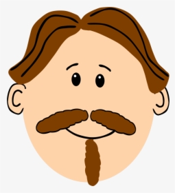 Moustache Beard Cartoon Brown Hair - Man Moustache Clipart, HD Png Download, Transparent PNG