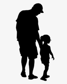 Silhouette Of Father And Child - Walking People Silhouette Png, Transparent Png, Transparent PNG