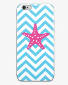 Hot Pink Starfish On Blue Chevron Iphone Case - Cute Phone Case Patterns, HD Png Download, Transparent PNG
