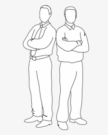 Two Men Standing Back To Back - 2 People Back To Back, HD Png Download, Transparent PNG