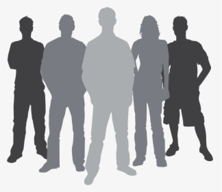 Group People Silhouette Clipart - Group Of 5 Silhouette, HD Png Download, Transparent PNG