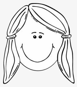 Girl Face Black And White Clipart, HD Png Download, Transparent PNG